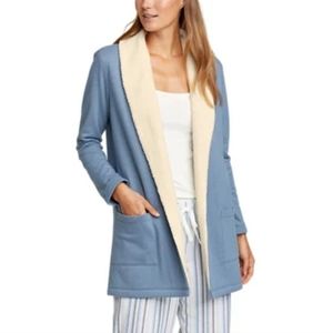 Eddie Bauer soft warm open 2 pocket cardigan light blue size 2XL